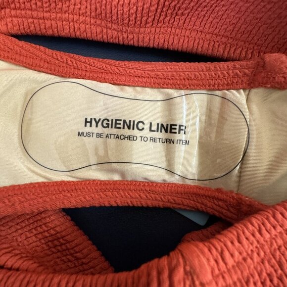 Women's S Two-Piece High Waist Bikini Swimsuit Textured Pumpkin Rust NWT - Picture 16 of 16